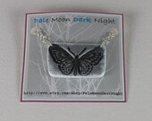 Black Butterfly Necklace Handmade out of Polymer Clay