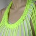 womens shredded braided fringe recycled neon tshirt necklace , upcycled jersey necklace. tshirt scarf. neon yellow