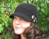 Black Beautee Crochet Newsboy Hat Unisex