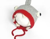 Shark Hat for Baby, Knitted Costume - Available in sizes to fit up to 18 months