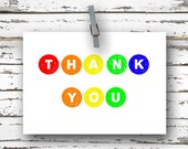 Thank You - 4x5.5 folded greeting card - Thank You Card