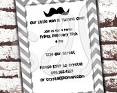 PRINTABLE PDF Chevron Print Customized Mustache Theme Party Invitation Il_170x135
