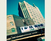 Chicago Photograph - Subway Photography, Chicago El print - The Crossing - teal home decor, Etsy wall art, Chicago Art