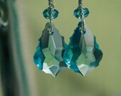 Aquamarine Swarovski Crystal Baroque Earrings