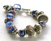 Emaline Handmade Beaded Bracelet Lampwork Beads Glass Pearls Silver Beads
