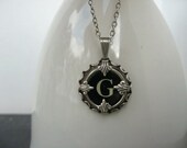 Typewriter Key Pendant - Antique Typewriter Key Letter G Necklace