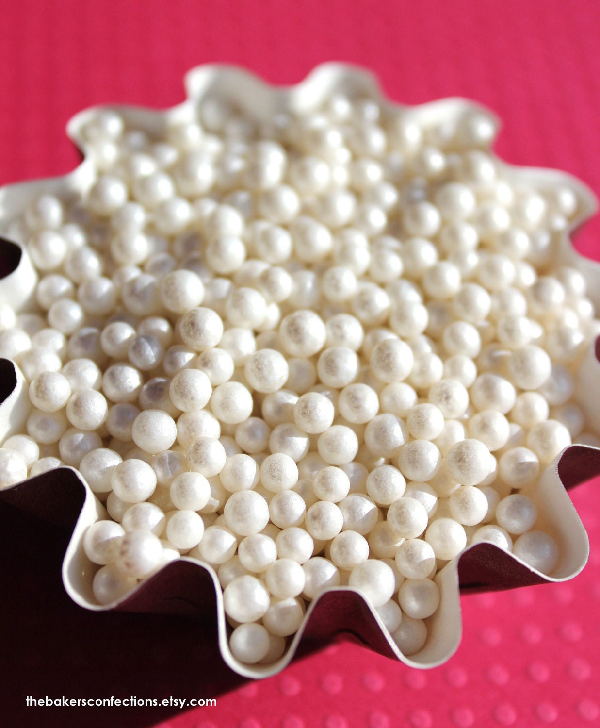 Mini Baby White Sugar Pearl Sprinkles 2 oz by thebakersconfections