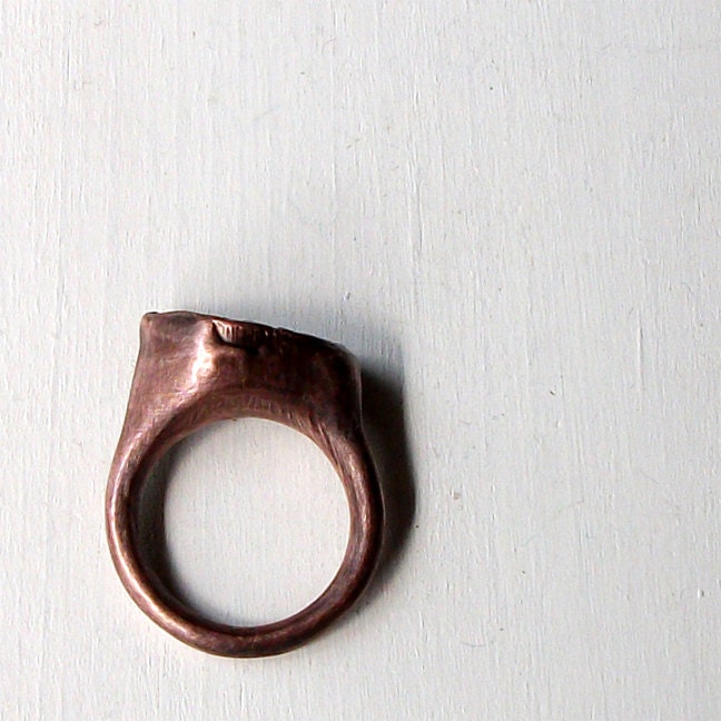 Copper Boulder Opal Ring Stone October Birthstone Natural Raw Patina Artisan