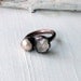 Crystal Pearl Copper Ring Raw GemStone Artisan Handmade