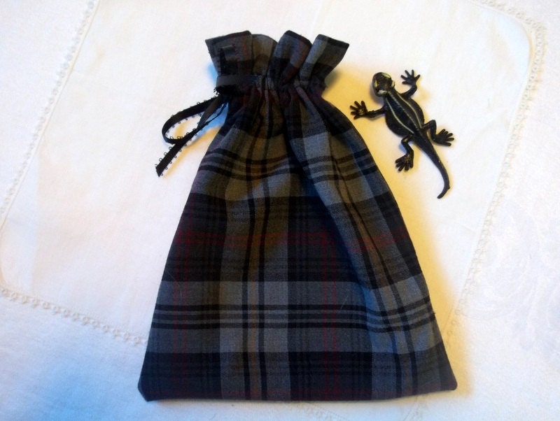 Upcycled Plaid Pants Gift Bag