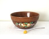 vintage mixing bowl AUTUMN fall fruit HAND PAINTED thanksgiving / harvest decor