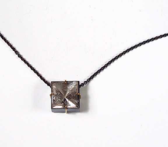 Morganite Geometric Talisman Pendant Sterling 18k