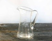 Starburst Floral Cut Glass Cocktail Pitcher
