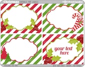Rectangle - Editable PDF (8x10) Christmas Labels (No. 235) - Buy 2 Get 2 Free - Printable Labels / Cards Gift Tags