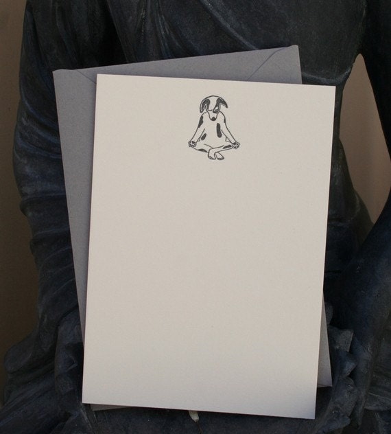 Meditating Dog Letterpress Stationery