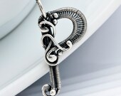RESERVED - RESERVED-Fine Silver Monogram Initial Pendant - Letter P Pendant - Monogram Initial Jewelry