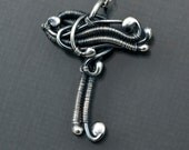 Fine Silver Monogram Initial Pendant - Letter T Pendant - Monogram Initial Jewelry
