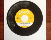 Yellow 45rpm Record Screen Print