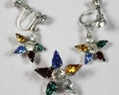 B. David Eastern Star Rhinestone Brooch and Earrings Set