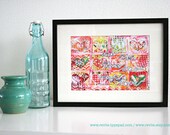 Mixed Media 8,5 x 11 Art Print of original canvas "And then there was magic love", lovely home decor