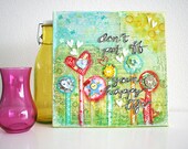 How to create a lovely mixed media canvas - pdf tutorial - REV IT UP in English & Dutch