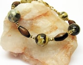 Brown Bracelet - Gemstone - Graphic Feldspar Jasper