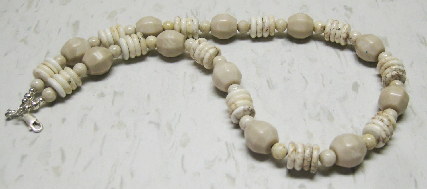 Cream Agate Necklace - Tan - Beige - Sand - Natural - Gemstone