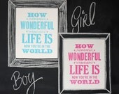 Baby Boy or Girl 10x12 lettepress print
