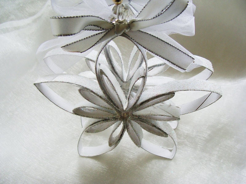 Snowflake Ornament, White Christmas Tree Ornament, Star Ornament, Tree Ornament, Tree Decoration, Table Decoration
