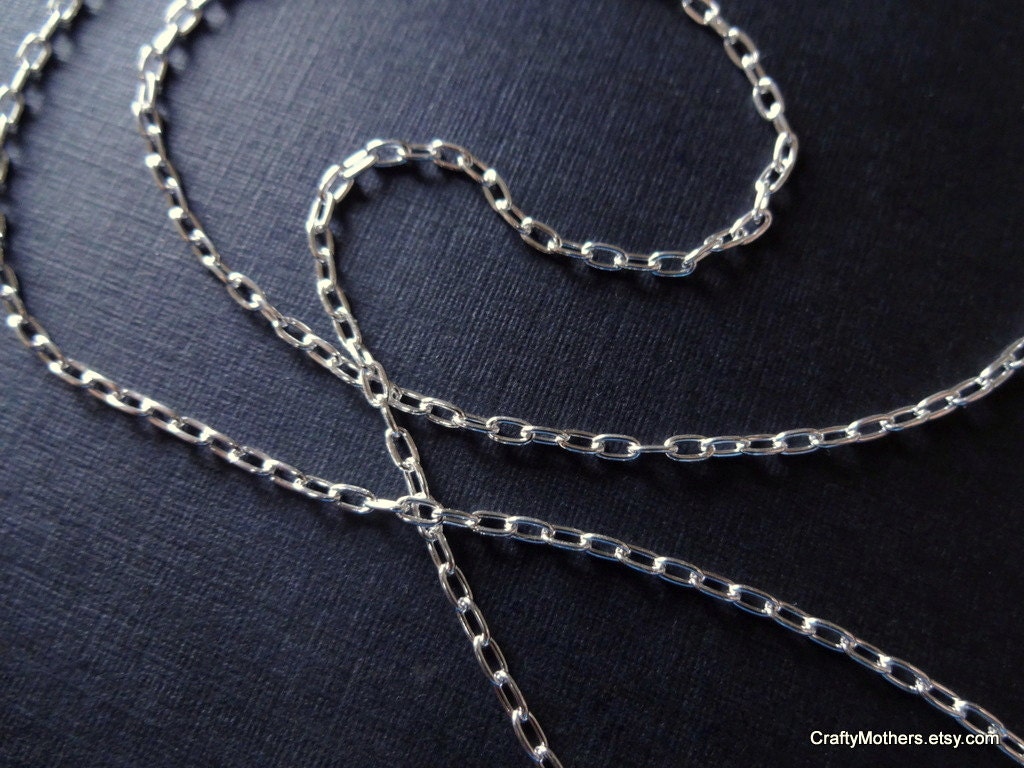 SALE - Sterling Silver Long Cable Chain, 18 Inches
