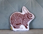 rabbit . papercut plush . brown