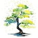 Bonsai-Landscape painting-Watercolor-Archival Large Print from my original watercolor painting 11x14 inch