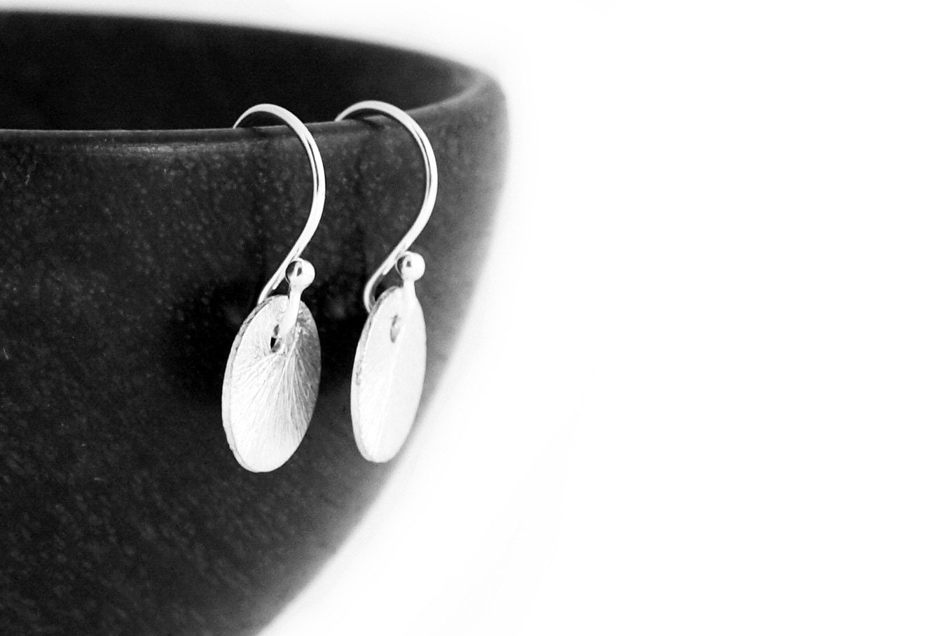 Tiny Sterling Silver Textured Circles Earrings - Simple and Lightweight for everyday