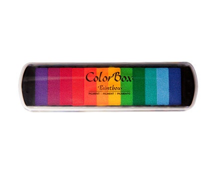 Pastel Pigment Ink Pad. 12 colors (Rainbow in a box). ColorBox Rubber Stamp Paintbox 13008