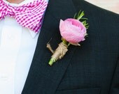 Pink Bow Ties, Pink Freestyle Bow Ties, Pink Gingham Bow Ties, Custom Bow Ties, Wedding Neckties, Groomsmen Bow Ties