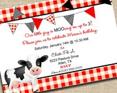 Cow Barnyard Animal Invitation - Chick Fil A Invitation - PRINTABLE Party Invitation - By A Blissful Nest Il_170x135
