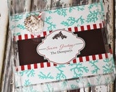 Acrylic Lucite Tray - Coral Christmas Holiday 12x12 Tray - By A Blissful Nest - Personalized