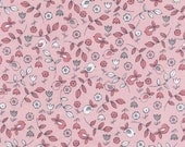 Michael Miller Tweetie Pie Bird Fabric Sweet Tweet Tiny Pink and Gray Birds Flowers