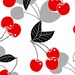 Masquerade Party HG Fabric Red Cherries Cherry Fruit on White