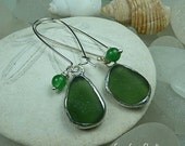 Elegant sea glass earrings, sea glass jewelry, beach glass, bridal earrings, beach wedding, eco friendly