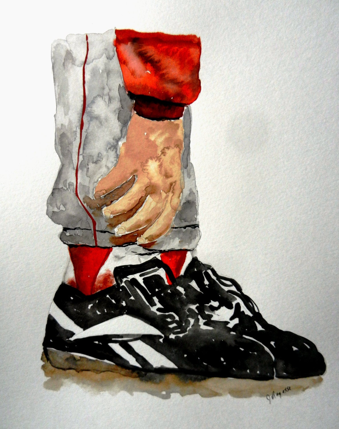 Art Print Limited Edition -Red Sox Bloody Sox - pinetreeart