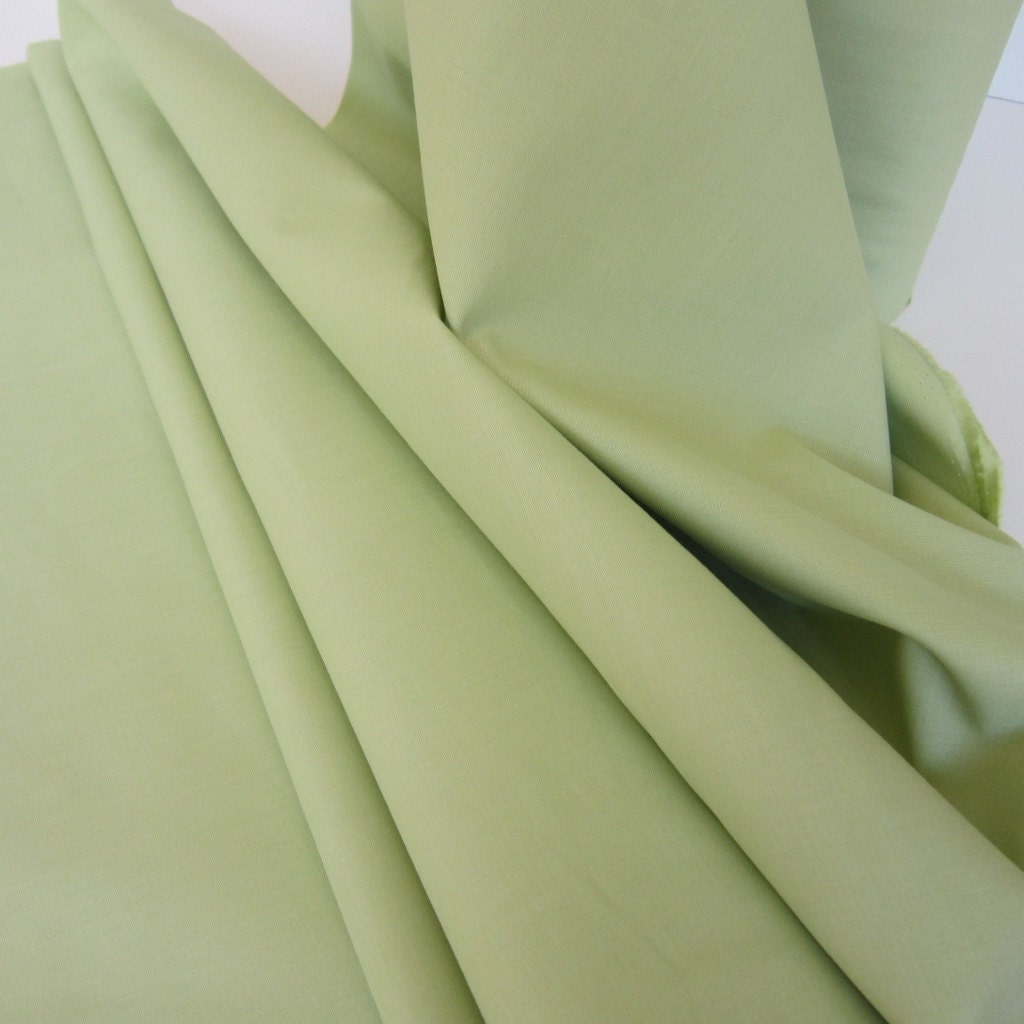 Kona Cotton Fabric: Green Tea 100% Premium Cotton Solid from Robert Kaufman - 1 YD - FabricFascination