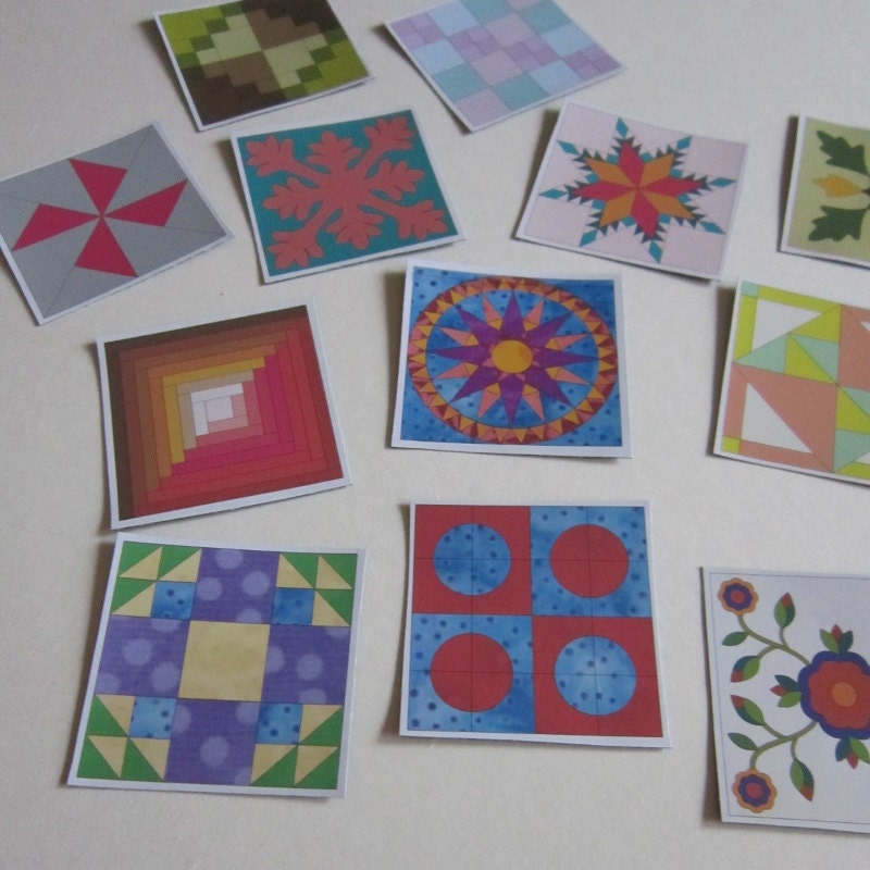 Quilt Block Magnets - Set of 12