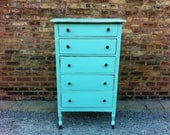 Vintage Dresser In Minty Green