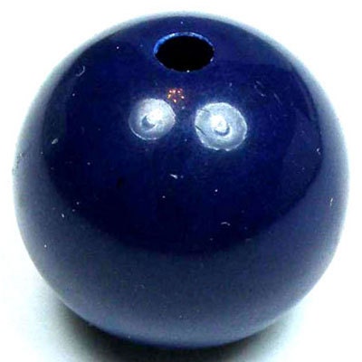 18mm Navy Blue. Round Plastic Opaque Beads (20 pcs) 030106