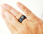 SALE: Chinese Enamel Ring - Silver - Vintage