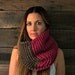 The Hawley-Green Cowl-color block-unisex-infinity scarf Taupe and Berry