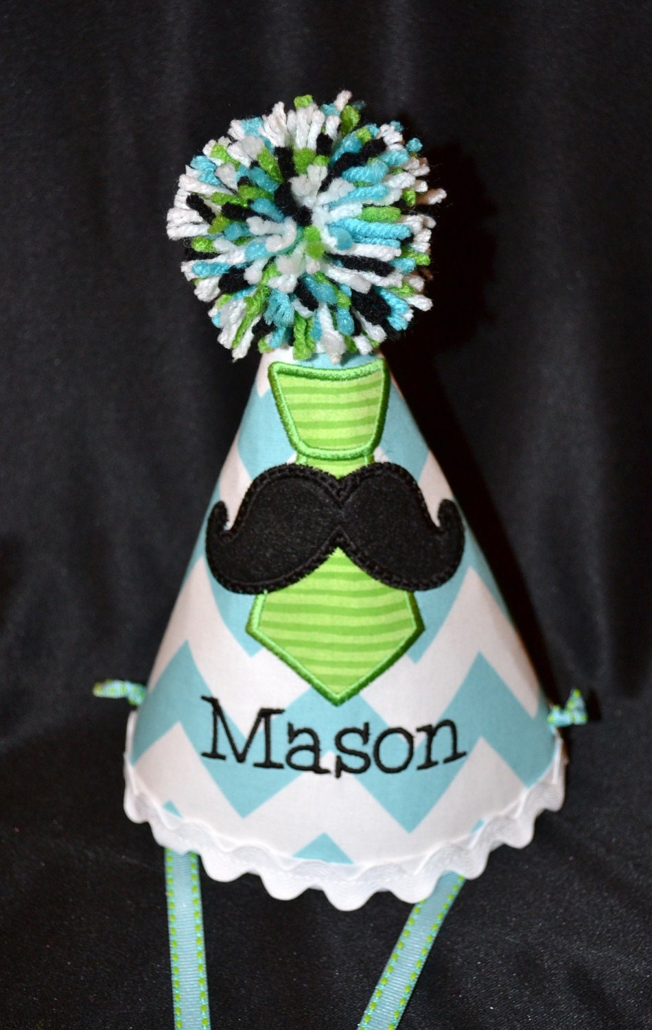 Moustache 1st Birthday Party Hat with Tie Boys Birthday Hat