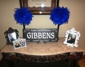 Vintage Last Name Sign with Scrollwork, First Names and Est. Date, Family Name Sign. Gift Sign for Weddings, Birthdays, Anniversaries.