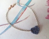 Heart Bracelet, Purple Flower Heart, Delicate Bracelet, Bridesmaids Gifts, Flower Girl Gifts